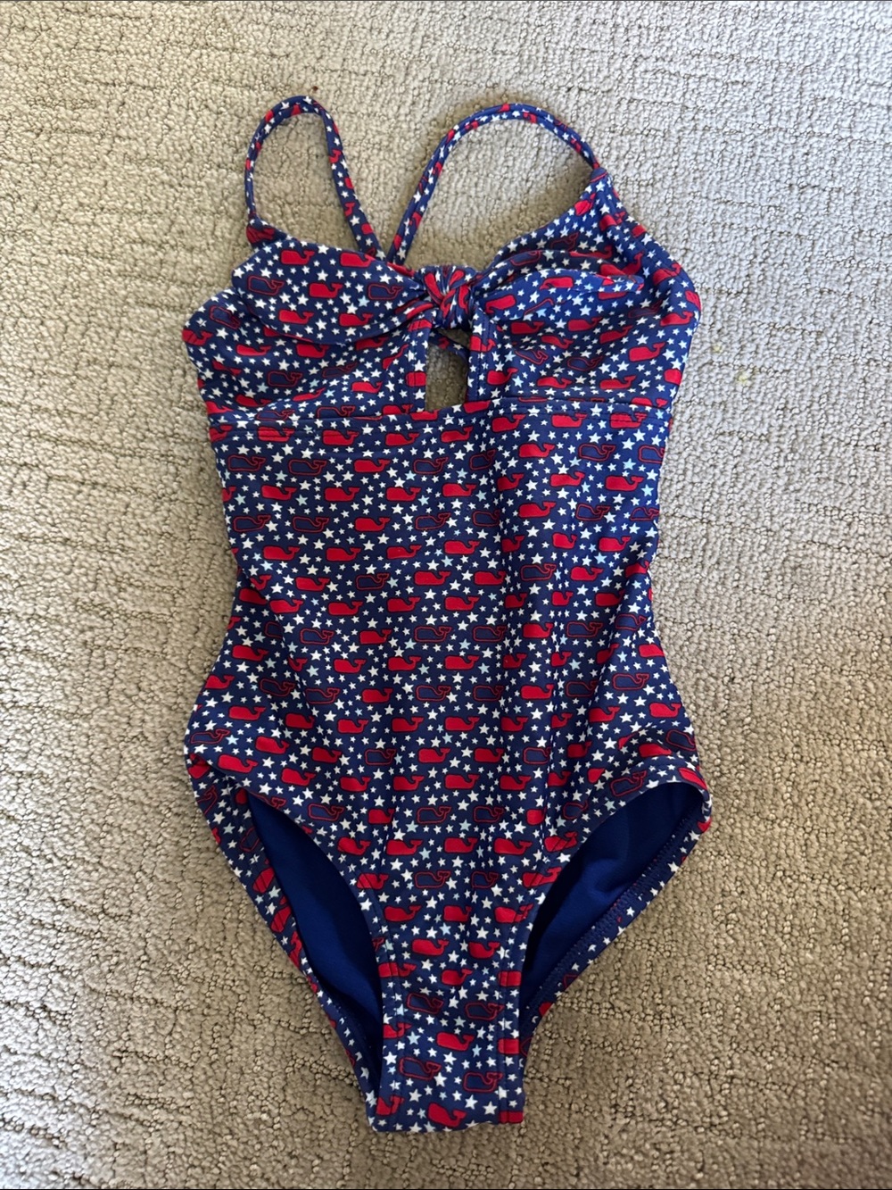 Target x Vineyard Vibes Girls' Navy Red Star Print One-Piece Swimsuit